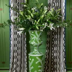Emmeline Green Floral Urn