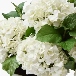 Faux White Hydrangea in Chinoiserie Planter