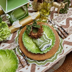Feather Wreaths with Forest Green Velvet Bows (Set of 4)