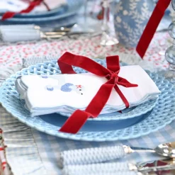 Fifi Blue Poodle Linen Napkins (Set of 4)
