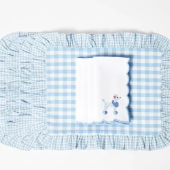 Fifi Blue Poodle Linen Napkins (Set of 4)