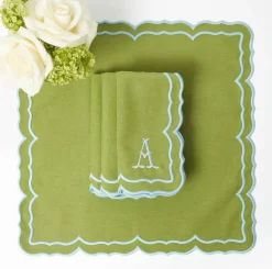 Fleur Green Placemats & Napkins (Set of 4)
