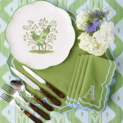 Fleur Green Placemats & Napkins (Set of 4)