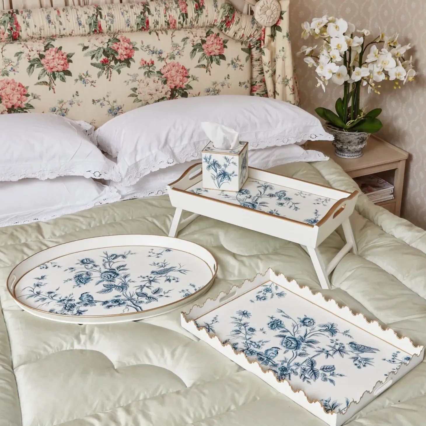 Floral Tole Tray