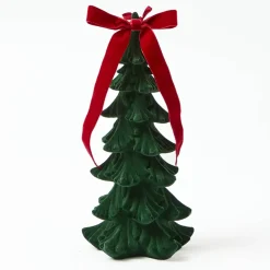 Forest Green Flocked Fir Tree (Pair)