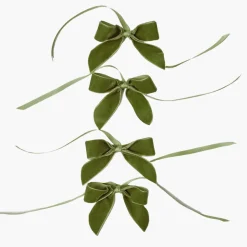 Forest Green Velvet Mini Bows (Set of 4)