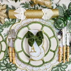 Forest Green Velvet Napkin Bows (Set of 4)
