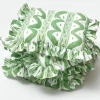 Frilled Green Ikat Seat Pad Cushion (Set of 4)