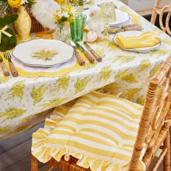Frilled Yellow Stripe Seat Pad Cushion