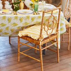 Frilled Yellow Stripe Seat Pad Cushion