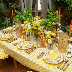 Frilled Yellow Stripe Seat Pad Cushion