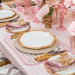 Geometric Bamboo Dinner Plate (Set of 4)