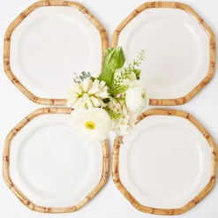 Geometric Bamboo Dinner Plate (Set of 4)