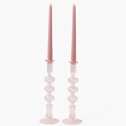 Gisele Pink Candle Holder (Pair)