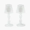 Glass Lantern Tea Light Holder (Pair) - 18cm