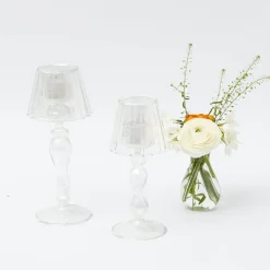 Glass Lantern Tea Light Holder (Pair) - 24cm