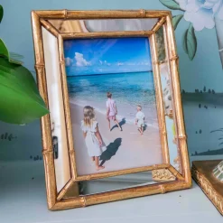 Gold Bamboo Mirror Photo Frame - 5"x 7"