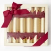 Gold Crackers With Red Velvet Bows (Set of 6)