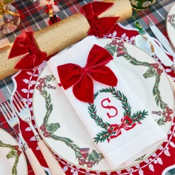 Gold Crackers With Red Velvet Bows (Set of 6)