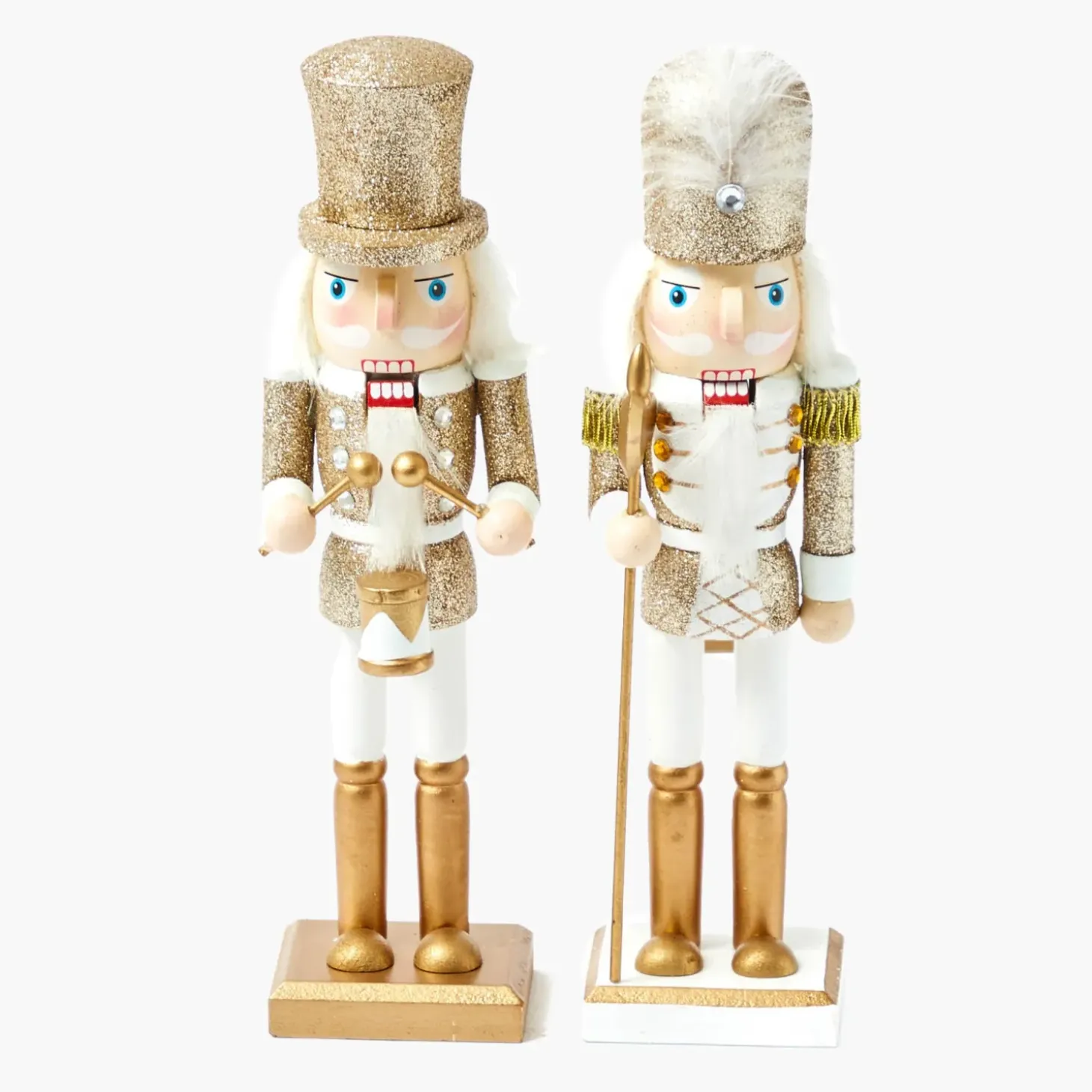 Gold Glitter Nutcracker (Pair)