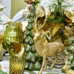 Gold Glitter Reindeer Family