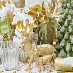 Gold Glitter Reindeer Family