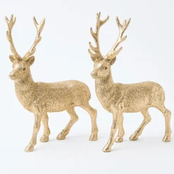 Gold Glitter Reindeer (Pair)