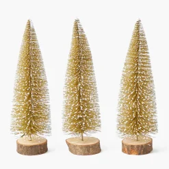 Gold Glitter Trees (Set of 3)