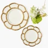 Gold Petal Bamboo Ceramic Starter Plate
