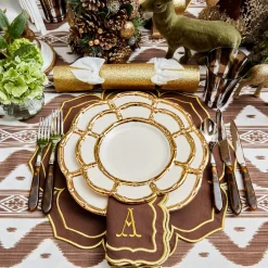 Gold Petal Bamboo Ceramic Starter Plate