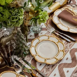 Gold Petal Bamboo Ceramic Starter Plate