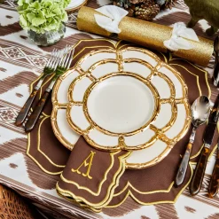 Gold Petal Bamboo Ceramic Starter Plate