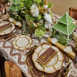 Gold Petal Bamboo Ceramic Starter Plate