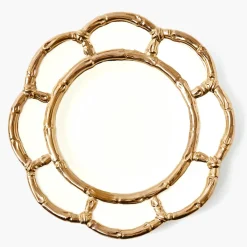 Gold Petal Bamboo Ceramic Starter Plate