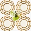Gold Petal Bamboo Dinner & Starter Plates (Set of 8)