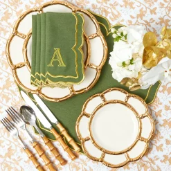 Gold Petal Bamboo Starter Plates (Set of 4)