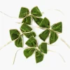 Gold Trimmed Green Velvet Bows (Set of 4)