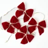 Gold Trimmed Red Velvet Bows (Set of 4)