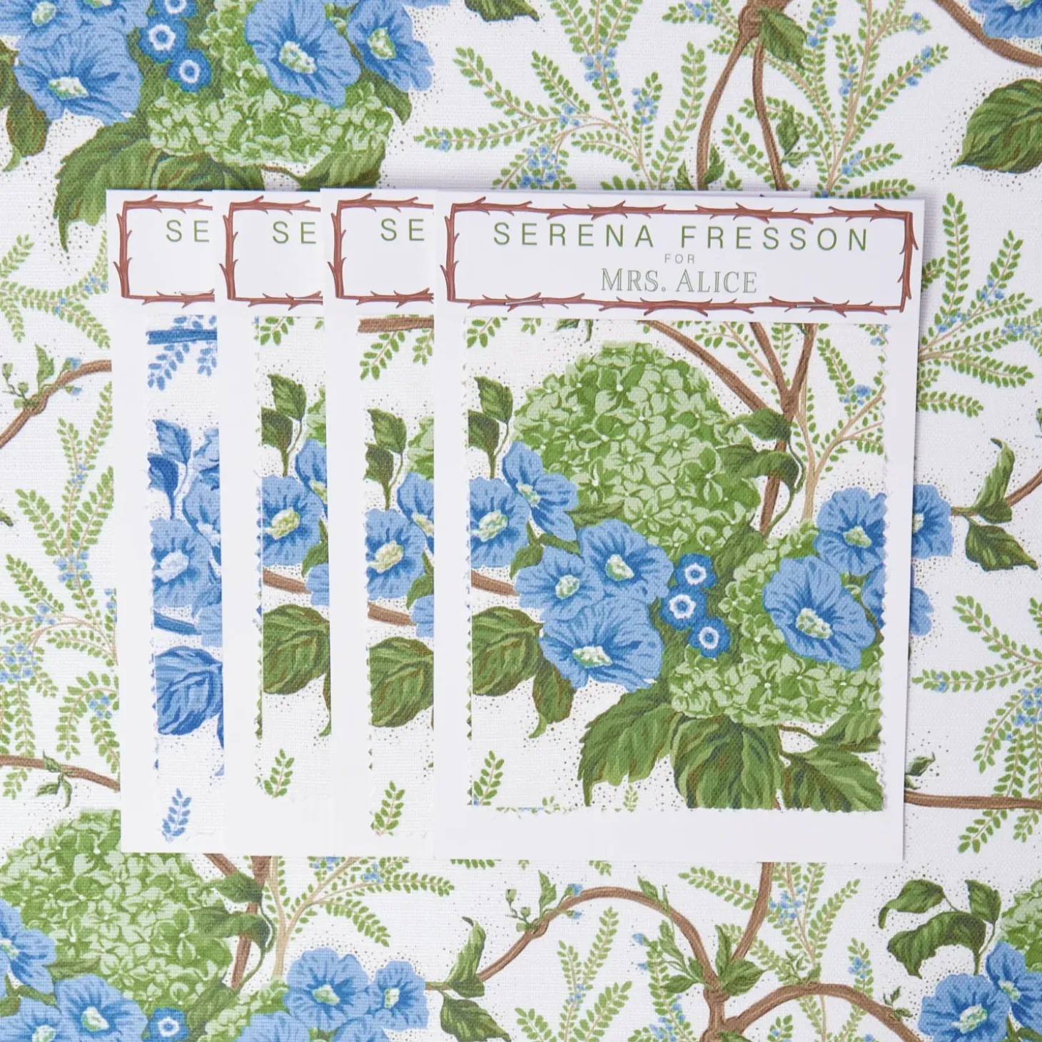 Green & Blue Lady Isabella's Garden Fabric