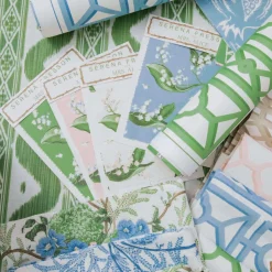 Green & Blue Lady Isabella's Garden Fabric
