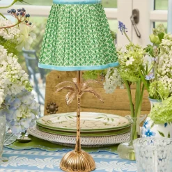 Green & Blue Lotus Lampshade (18cm)