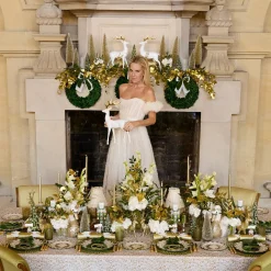Green & Gold Laurel Placemats (Set of 4)