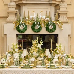 Green & Gold Laurel Placemats (Set of 4)