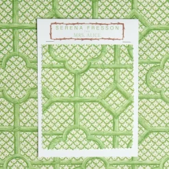 Green Bamboo Trellis Fabric