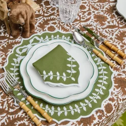 Green Bow Laurel Napkins (Set of 4)