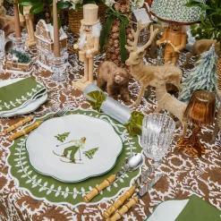 Green Bow Laurel Placemats & Napkins (Set of 4)