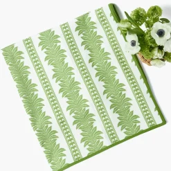 Green Fern Stripe Tablecloth