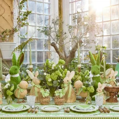 Green Fern Stripe Tablecloth