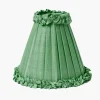 Green Frilled Silk Lampshade (18cm)