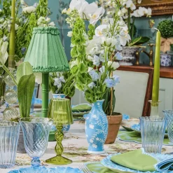 Green Frilled Silk Lampshade (18cm)